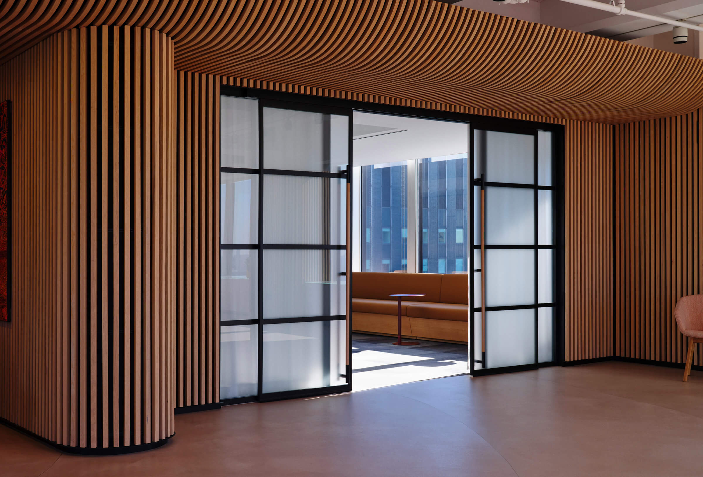 Sculptform Custom Click-on Battens inAmerican Australian Association New York City